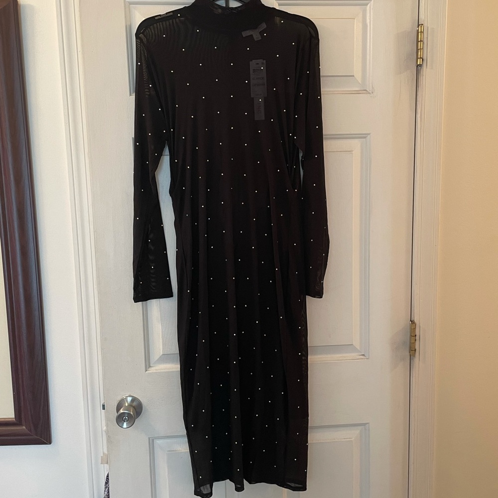 Black dress with silver sparkle overlay